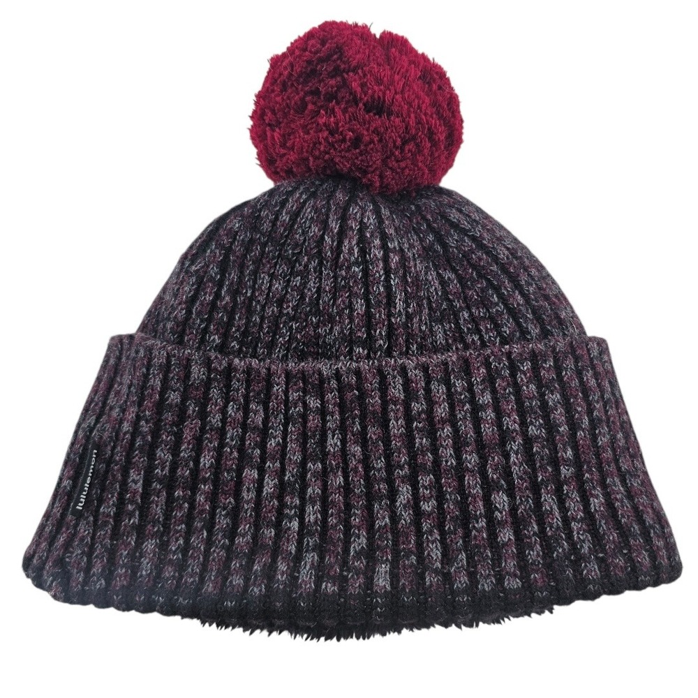 Lululemon Textured‎ Fleece Hat Maroon Pom